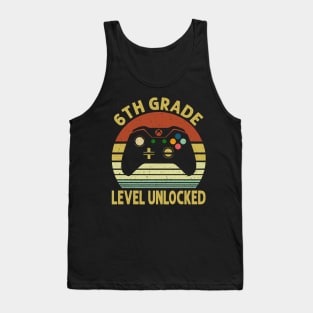 6th Grade Level Unlocked First Day of School Video Gamer Tank Top